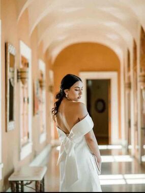 New Amsale Mikado Off-The-Shoulder Shift Dress Size 8